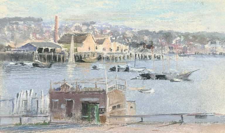 Pastel by William Partridge Burpee: [Gloucester Harbor], available at Childs Gallery, Boston