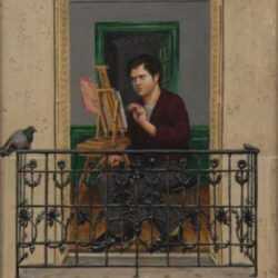 Painting by William Allik: Self-Portrait, represented by Childs Gallery