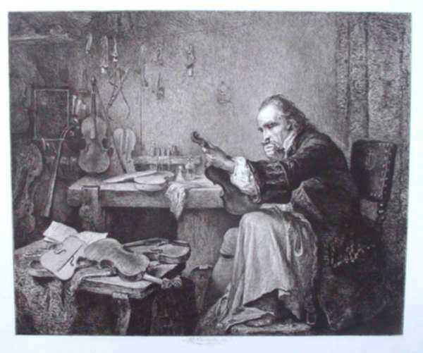 Print by William Harry Warren Bicknell: [Music Studio of Antonio Stradivari], represented by Childs Gallery