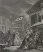 Print by William Hogarth: Four Times of the Day, Morning, represented by Childs Gallery