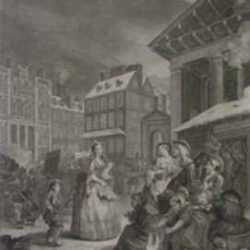 Print by William Hogarth: Four Times of the Day, Morning, represented by Childs Gallery
