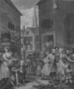 Print by William Hogarth: Four Times of the Day, Noon, represented by Childs Gallery