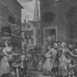 Print by William Hogarth: Four Times of the Day, Noon, represented by Childs Gallery