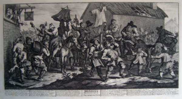Print by William Hogarth: Hudibras and the Skimmington, represented by Childs Gallery