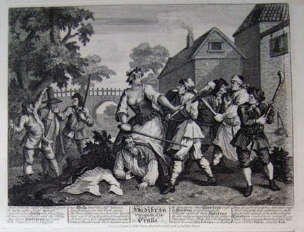Print by William Hogarth: Hudibras Vanquished by Trulla, represented by Childs Gallery