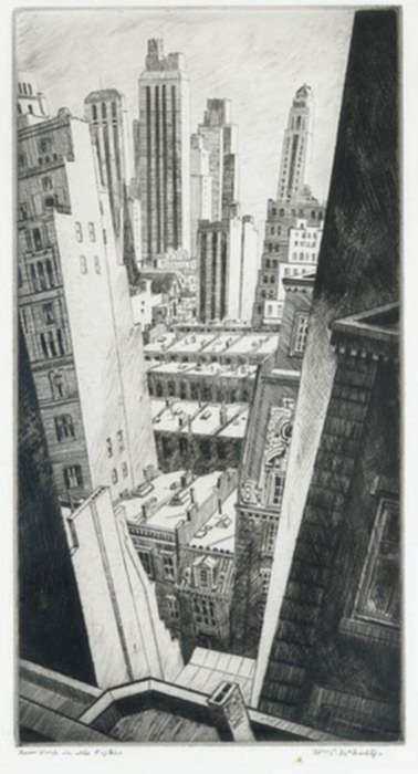 Print by William McNulty: In the Fifties, New York, represented by Childs Gallery