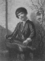 Print by William Morris Hunt: Hurdy Gurdy Boy, represented by Childs Gallery