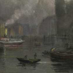 Pastel By William Partridge Burpee: [berlin Waterway] At Childs Gallery