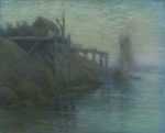 Pastel by William Partridge Burpee: Dawn Over Rocky Coast, represented by Childs Gallery