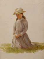 Painting by William Partridge Burpee: Gathering a Bouquet, represented by Childs Gallery