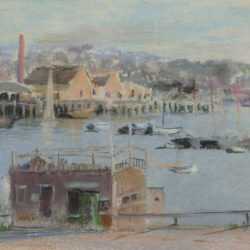 Pastel By William Partridge Burpee: [gloucester Harbor] At Childs Gallery