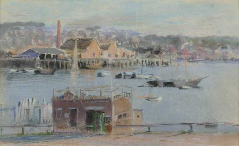 Pastel By William Partridge Burpee: [gloucester Harbor] At Childs Gallery