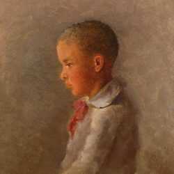 Painting By William Partridge Burpee: Half Length Portrait Of A Boy In Profile At Childs Gallery