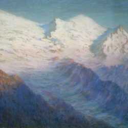 Pastel By William Partridge Burpee: [snow Covered Alps] At Childs Gallery