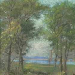 Pastel By William Partridge Burpee: [trees Near The Shore] At Childs Gallery