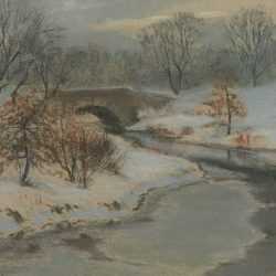Pastel By William Partridge Burpee: [winter Landscape] At Childs Gallery