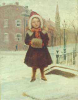 Painting by William Partridge Burpee: Winter Street, South End, represented by Childs Gallery