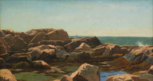 Painting by William Stanley Haseltine: Marblehead Rocks, represented by Childs Gallery