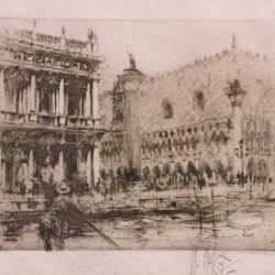 Print by William Walcot: Piazza San Marco Venice, represented by Childs Gallery