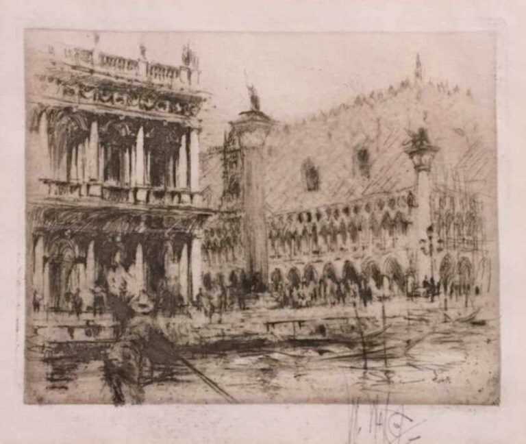Print by William Walcot: Piazza San Marco Venice, represented by Childs Gallery