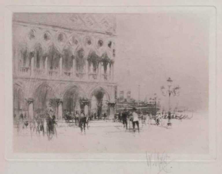 Print by William Walcot: The Doge's Palace Venice, represented by Childs Gallery