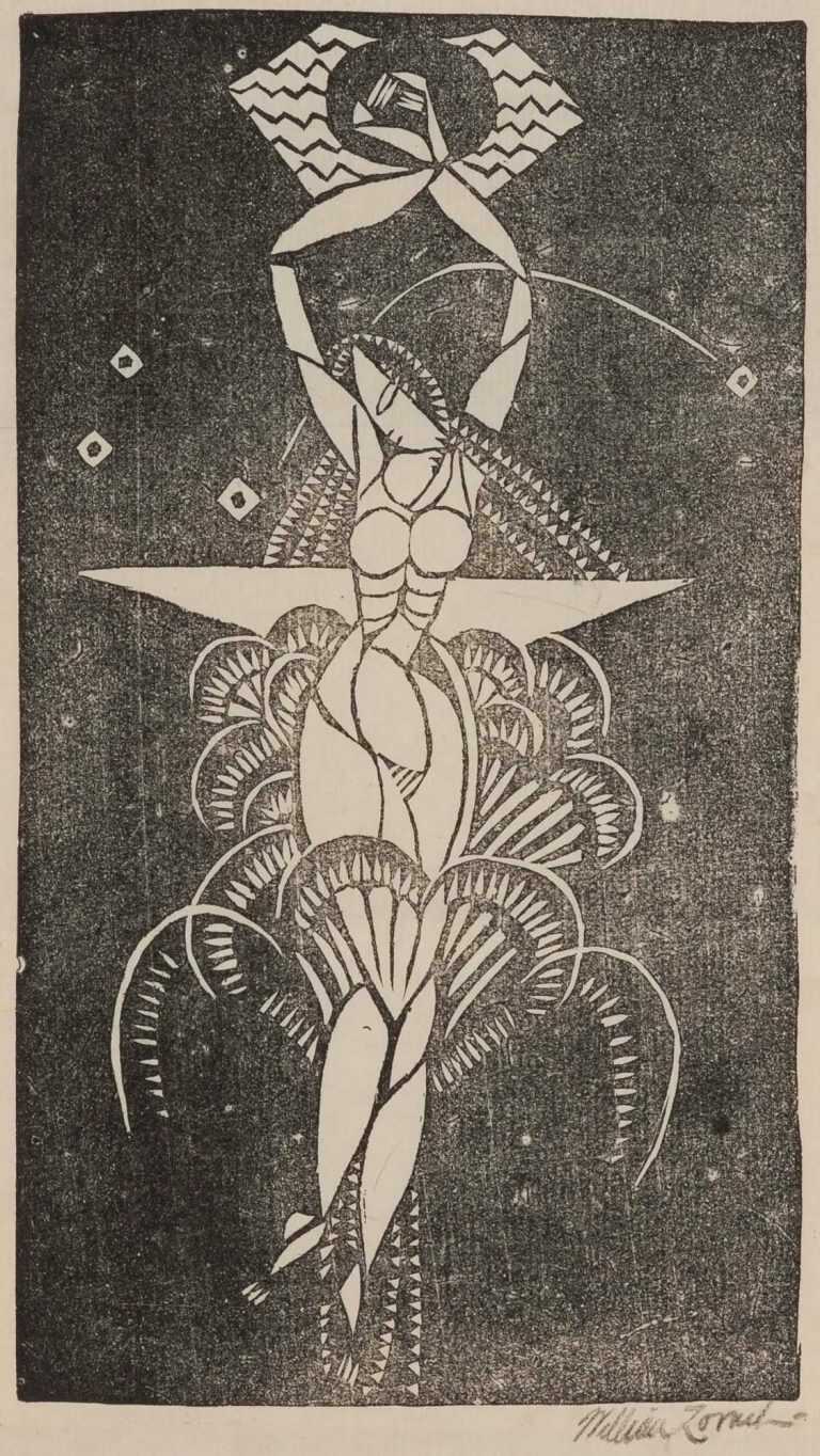 Print By William Zorach: Swimmer At Childs Gallery