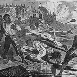 Print by Winslow Homer: A Shell in the Rebel Trenches, available at Childs Gallery, Boston