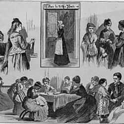 Print by Winslow Homer: New York Charities St. Barnabas House, 304 Mulberry Street, available at Childs Gallery, Boston