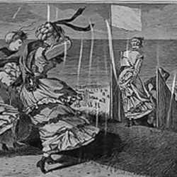 Print by Winslow Homer: On the Bluff at Long Branch, at the Bathing Hour, available at Childs Gallery, Boston