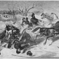 Print by Winslow Homer: The Sleighing Season–The Upset, available at Childs Gallery, Boston