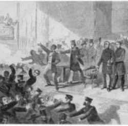 Print by Winslow Homer: Expulsion of Negros and Abolitionists from Tremont Temple, B, represented by Childs Gallery