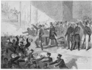 Print by Winslow Homer: Expulsion of Negros and Abolitionists from Tremont Temple, B, represented by Childs Gallery