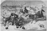 Print by Winslow Homer: The Sleighing Season--The Upset, represented by Childs Gallery